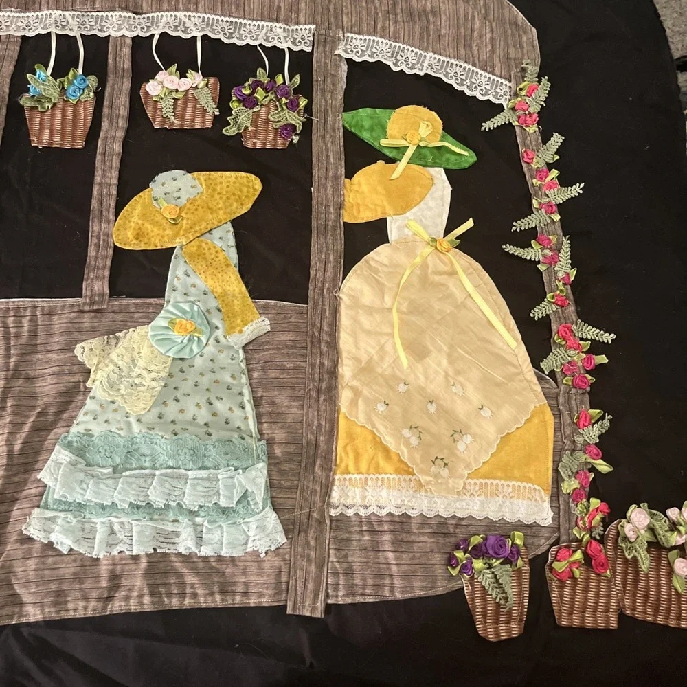 Unfinished Quilt Top Colonial Sun Bonnet Sue Rough Cottage Core Grandma Core